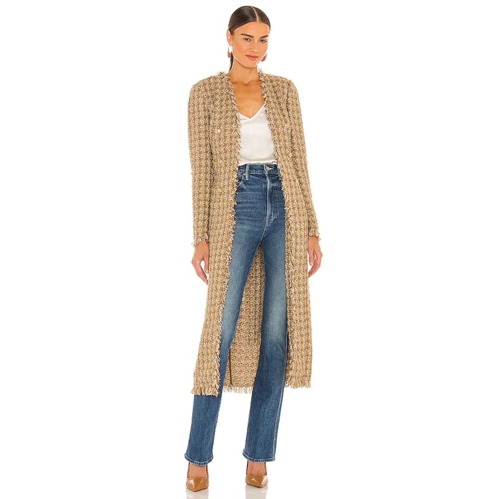 Elie Tahari metallic tweed coat